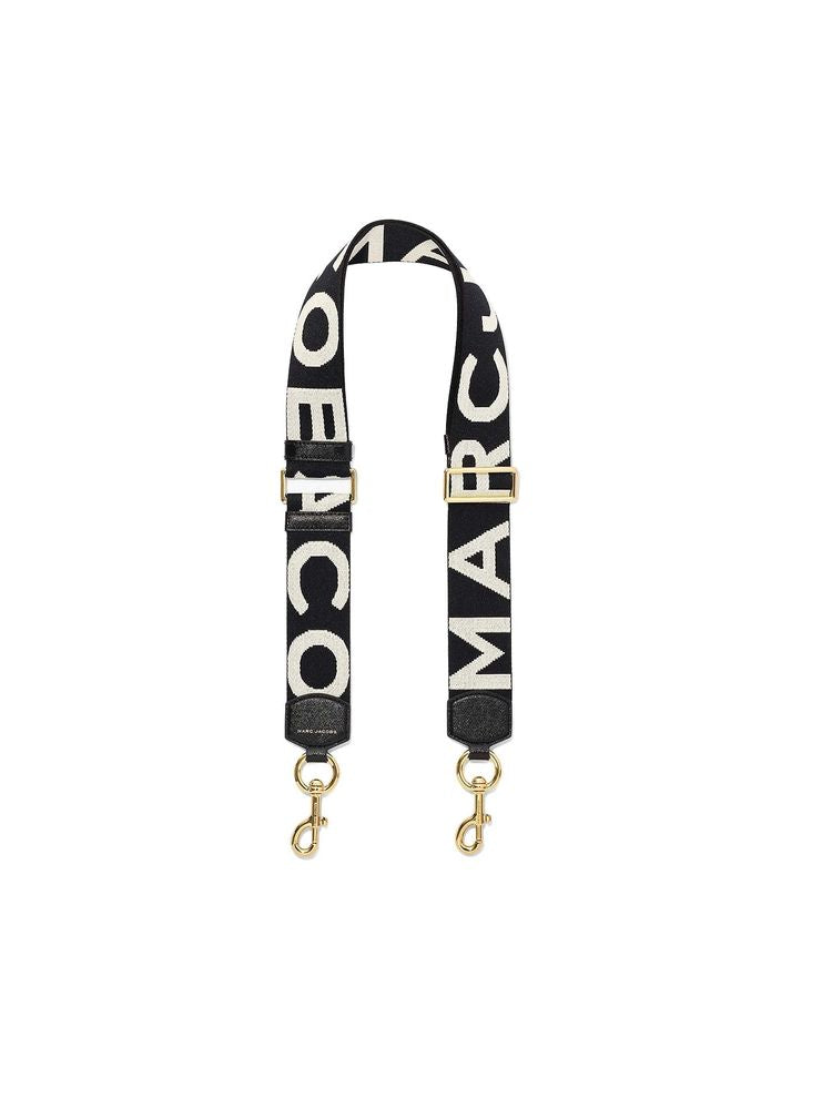 Marc Jacobs Logo-Print Webbing Strap — Black Scarfs