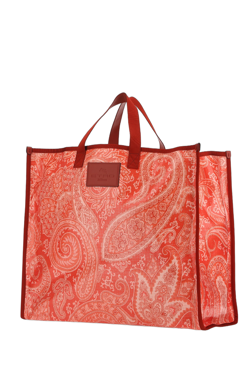 Etro Paisley Jacquard Tote Bag — Red