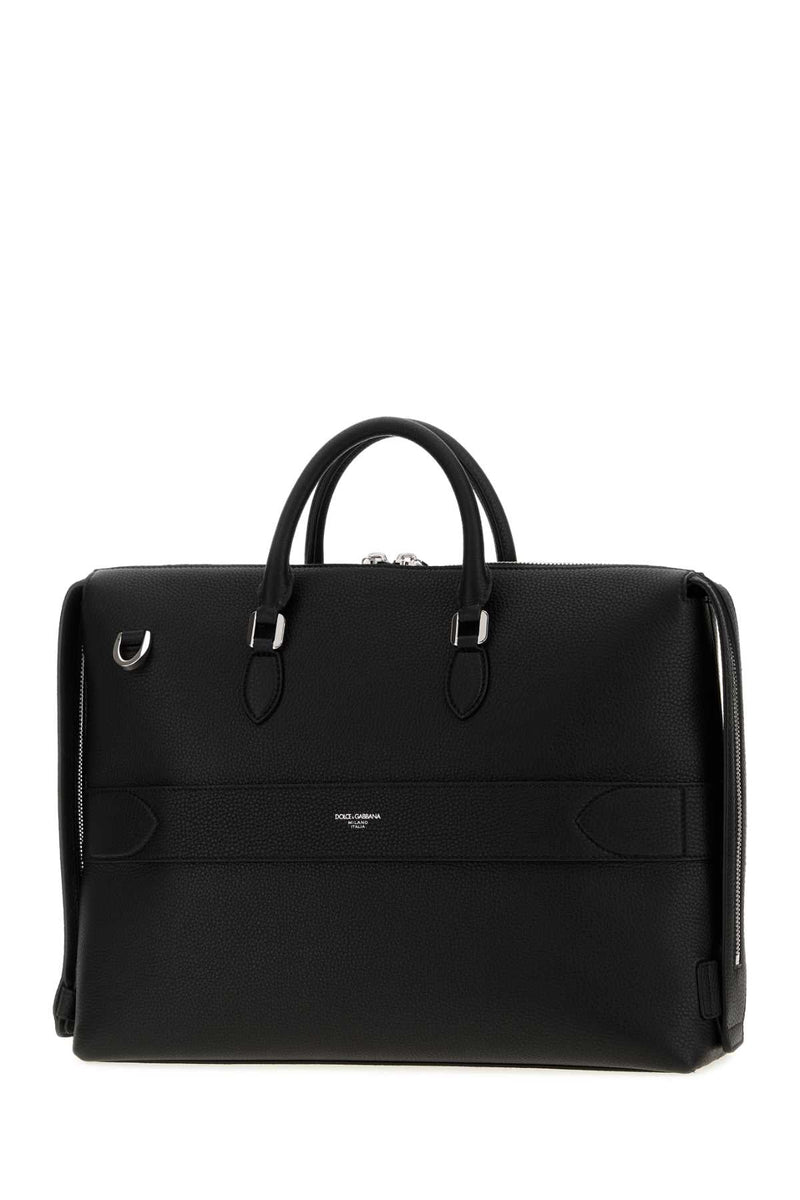Dolce & Gabbana Calf Leather Top Handle Bag — Black