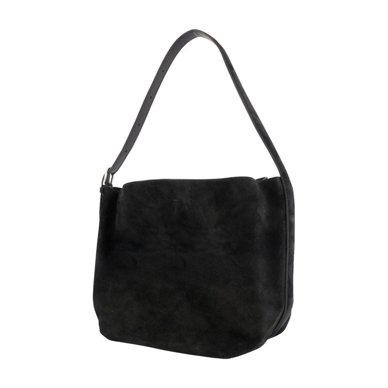 Toteme Belted Shopper Shoulder Bag — Black Calfskin