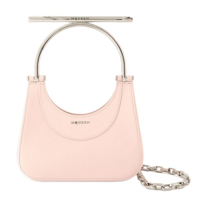 Alexander Mcqueen Chain-Accented Lambskin Mini Bag — Pink