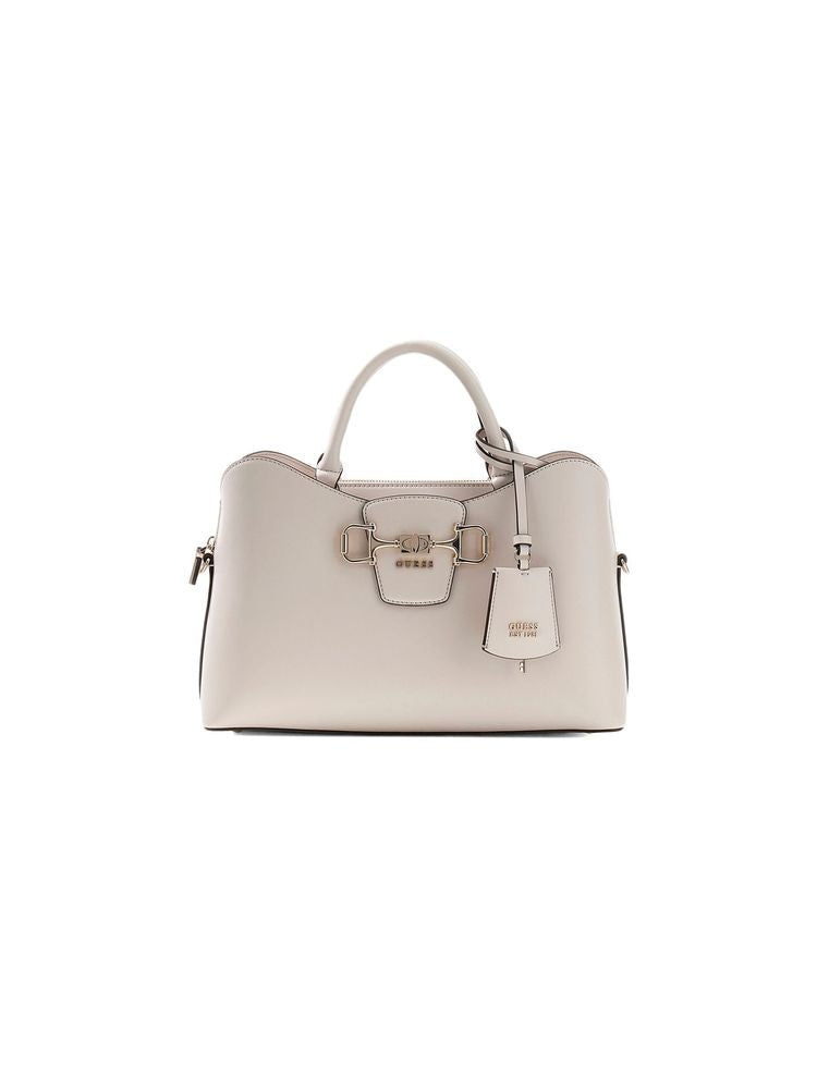 Guess Janie Girlfriend Top Handle Bag — Beige Polyurethane