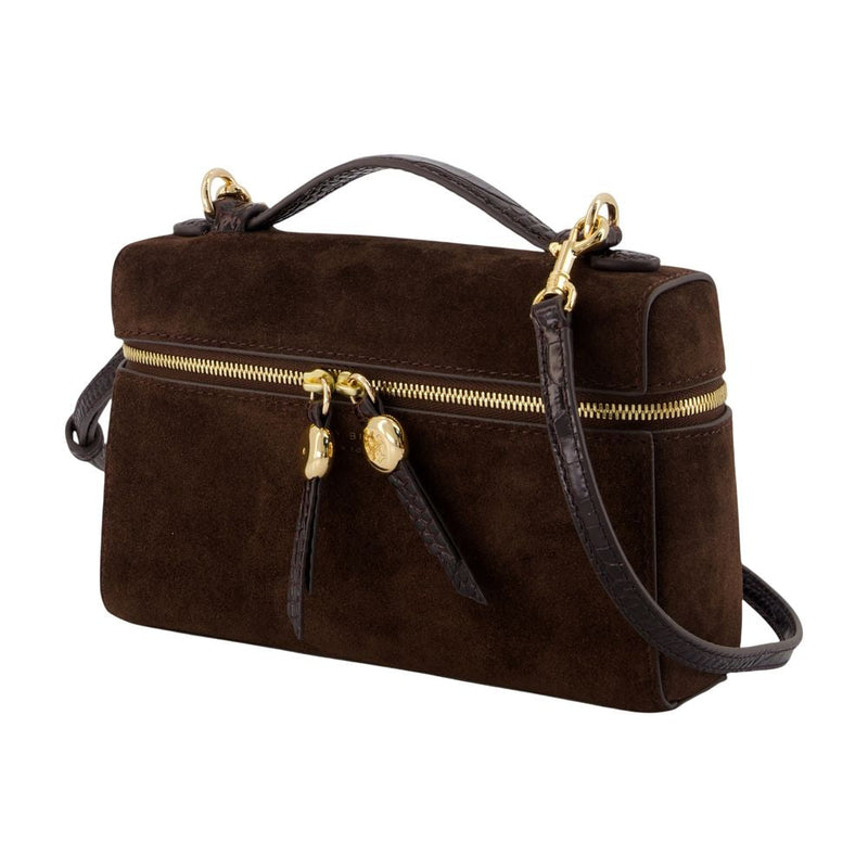 Tory Burch Romy Slim Top Handle Bag — Brown Calfskin