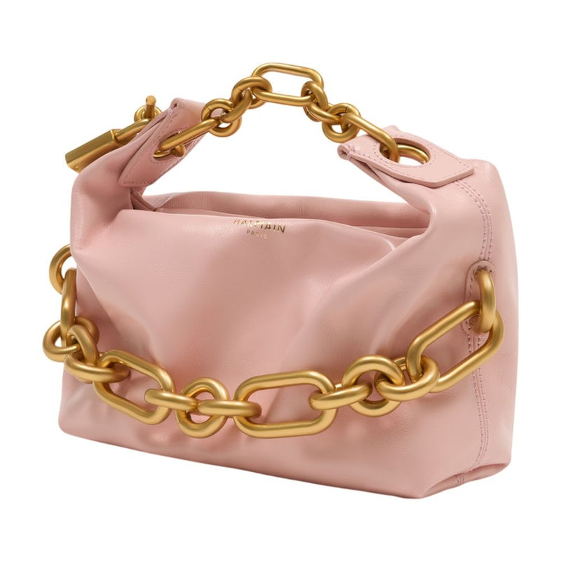 Balmain Chain-Link Calfskin Mini Bag — Pink