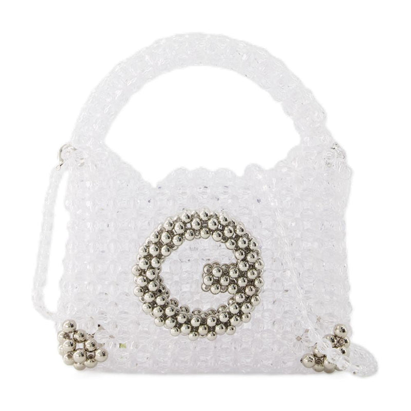 Germanier Beaded Top Handle Bag — White Others