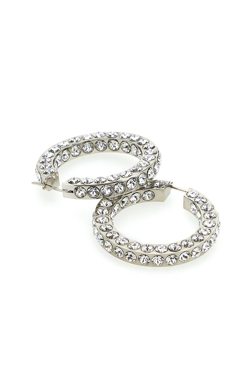 Amina Muaddi Whicrysilbase Earrings — Silver Alloy