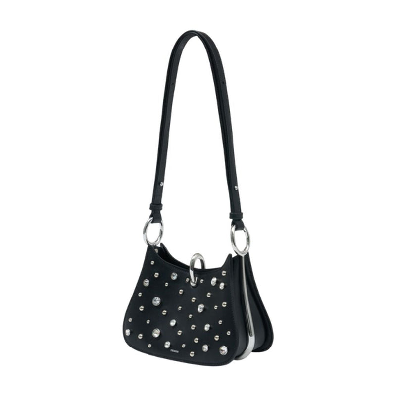 Rabanne Studded Calfskin Shoulder Bag — Black