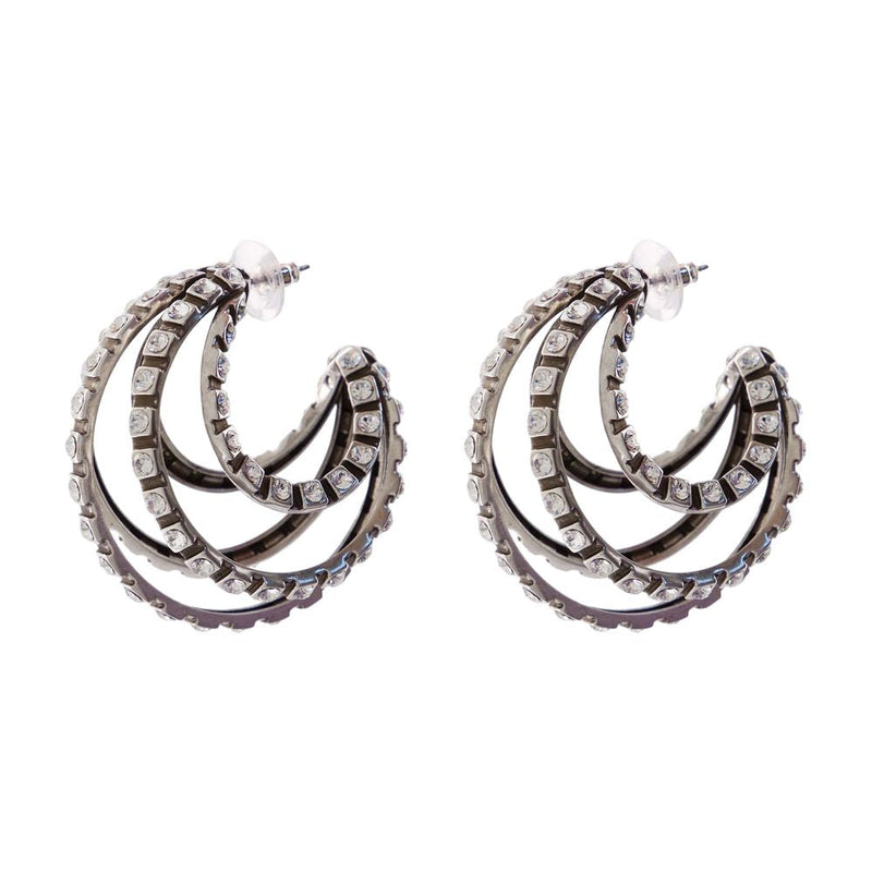 Isabel Marant Diamond-Pavé Chandelier Earrings — Silver Metal