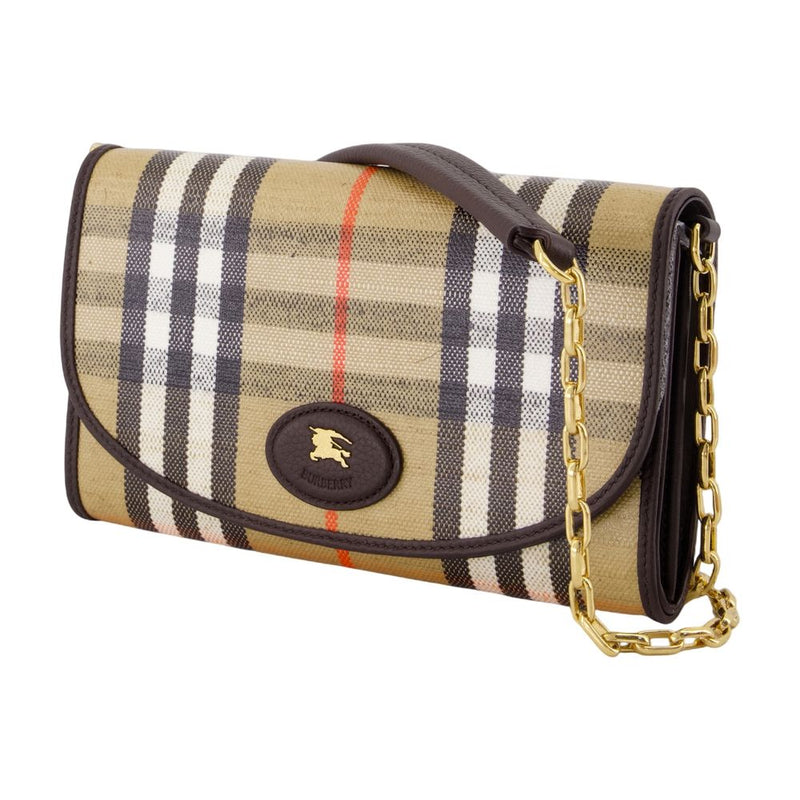 Burberry Wallet On Chain — Beige Cotton Bag