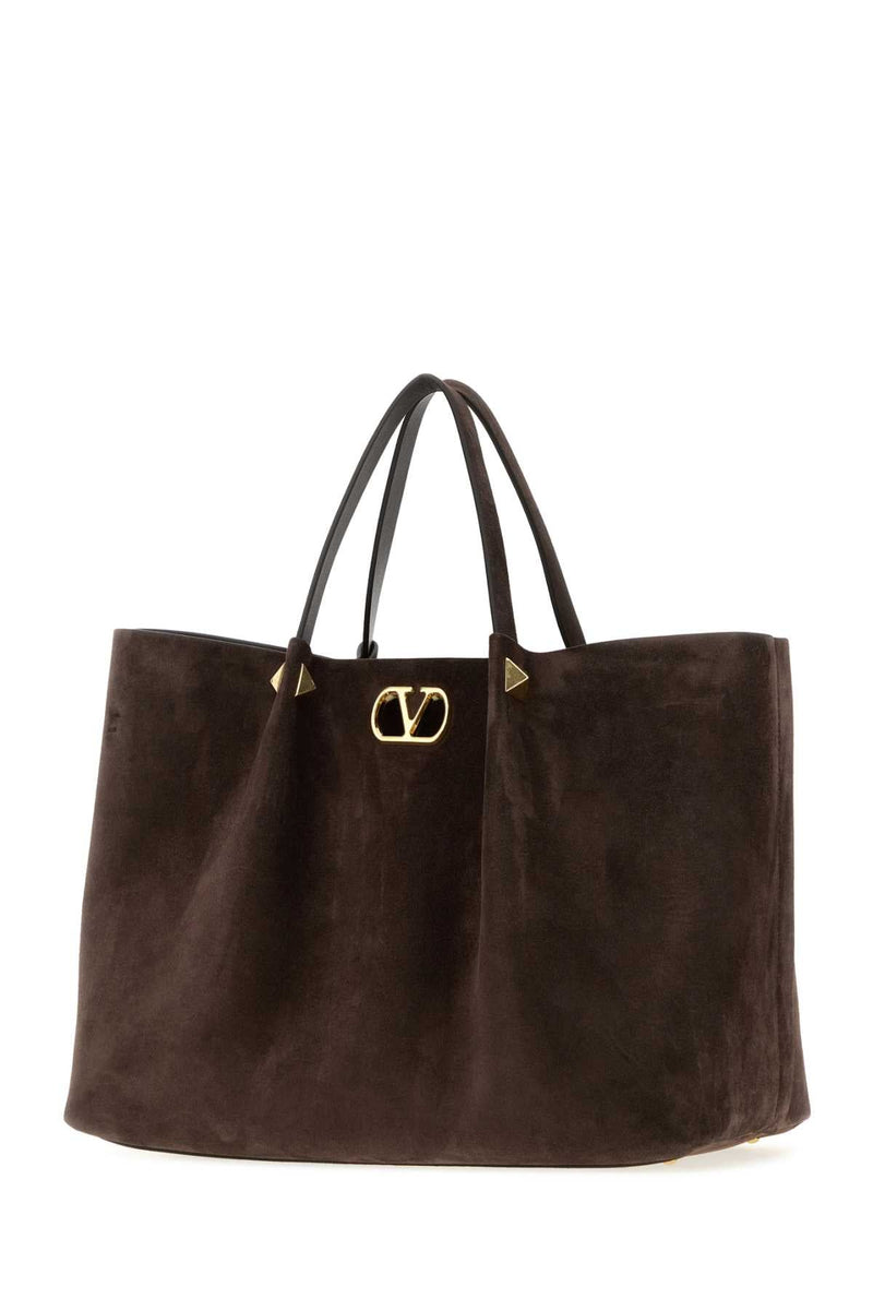 Valentino Garavani Suede Tote Bag — Brown 211