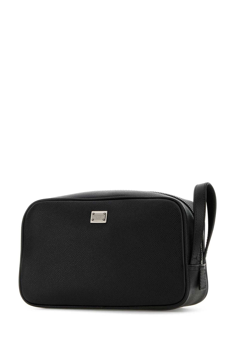 Dolce & Gabbana Vitello Leather Travel Wallet — Black