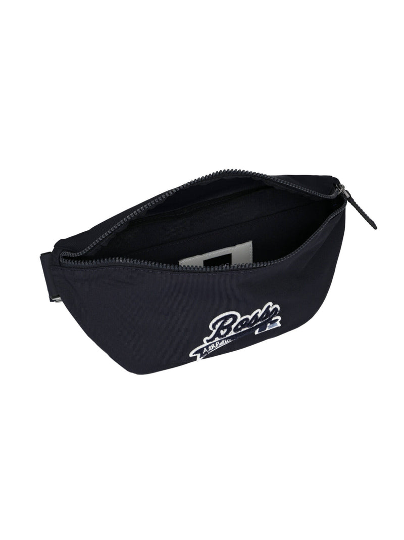 Hugo Boss Logo-Striped Belt Bag — Navy Textile