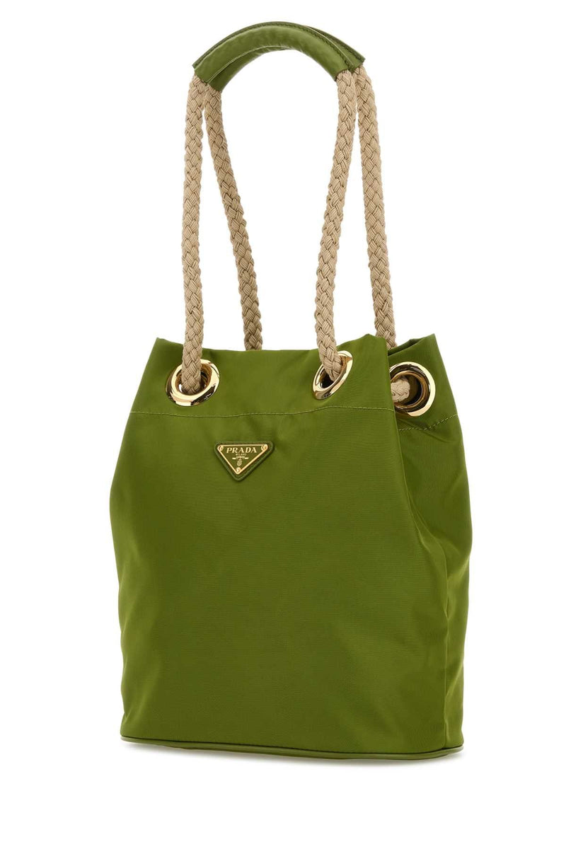 Prada Bucket Bag — Green Recycledpolyamide-calfleather