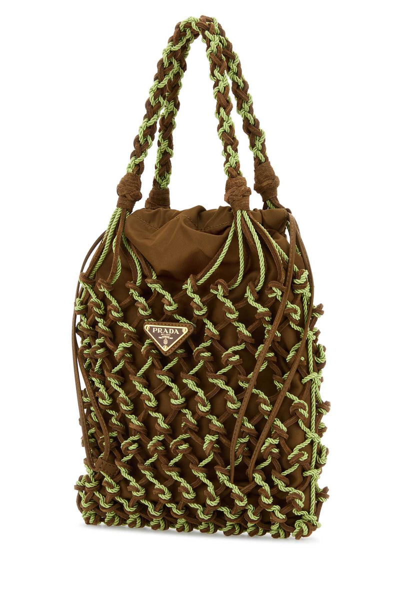 Prada Shoulder Bag — Brown Recycledpolyamide-calfleather