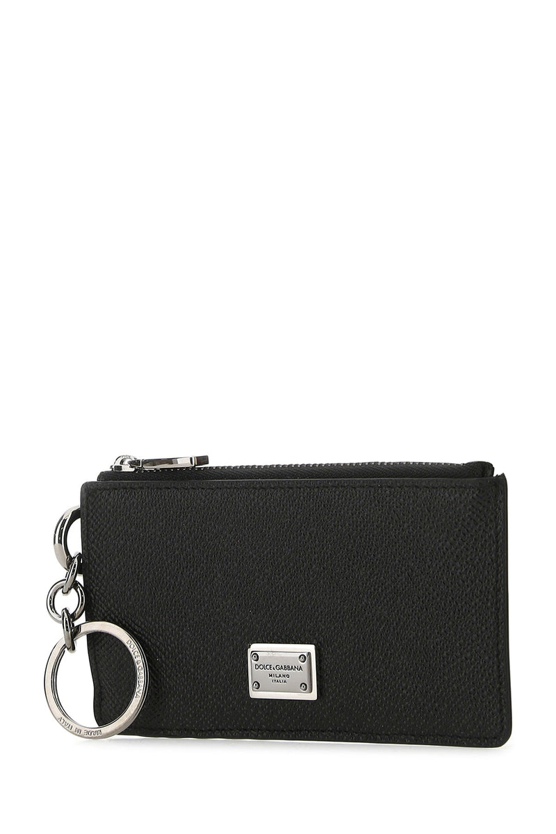 Dolce & Gabbana Textured Leather Wallet — Black Calfskin