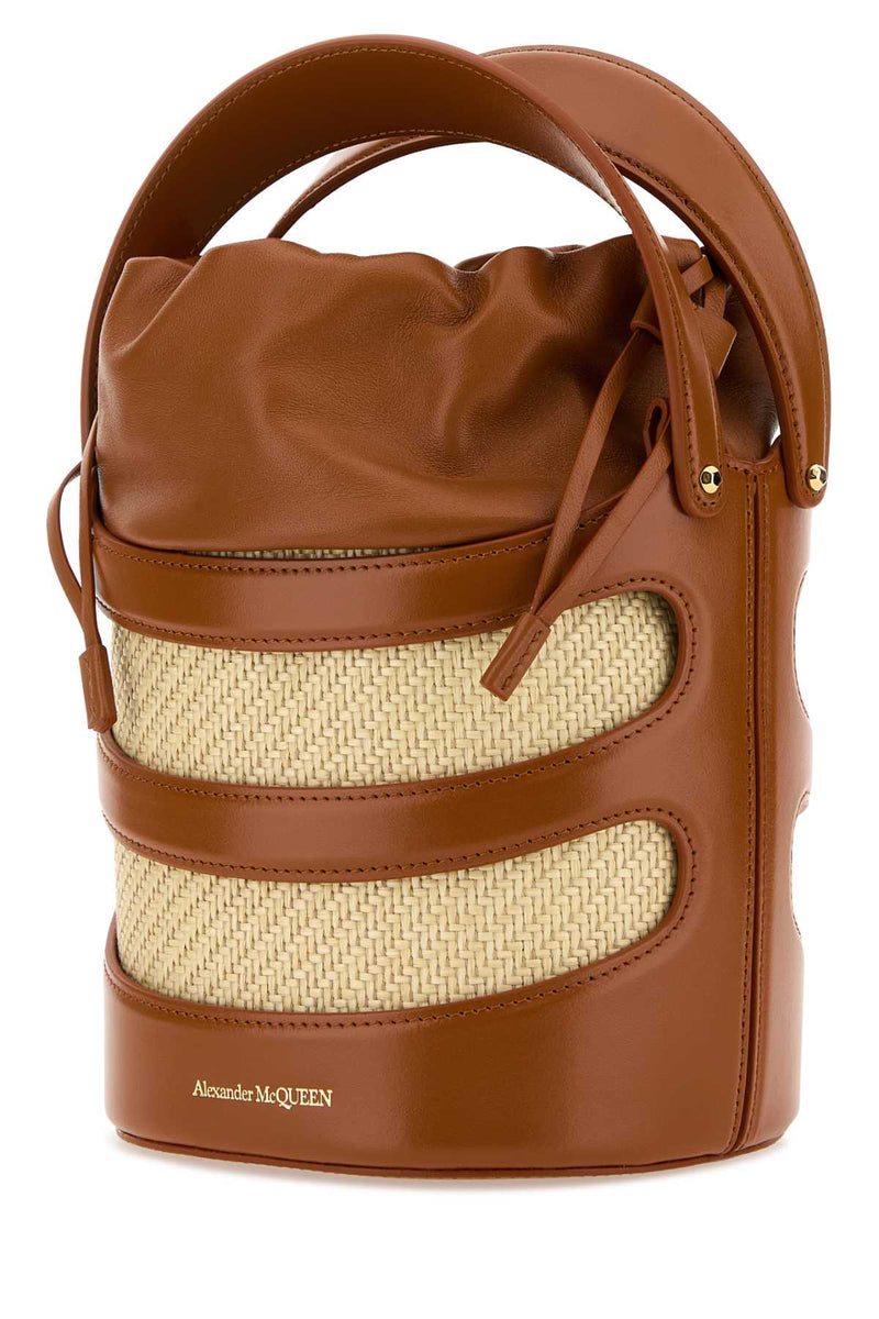 Alexander Mcqueen Rise Bucket Bag — Tan