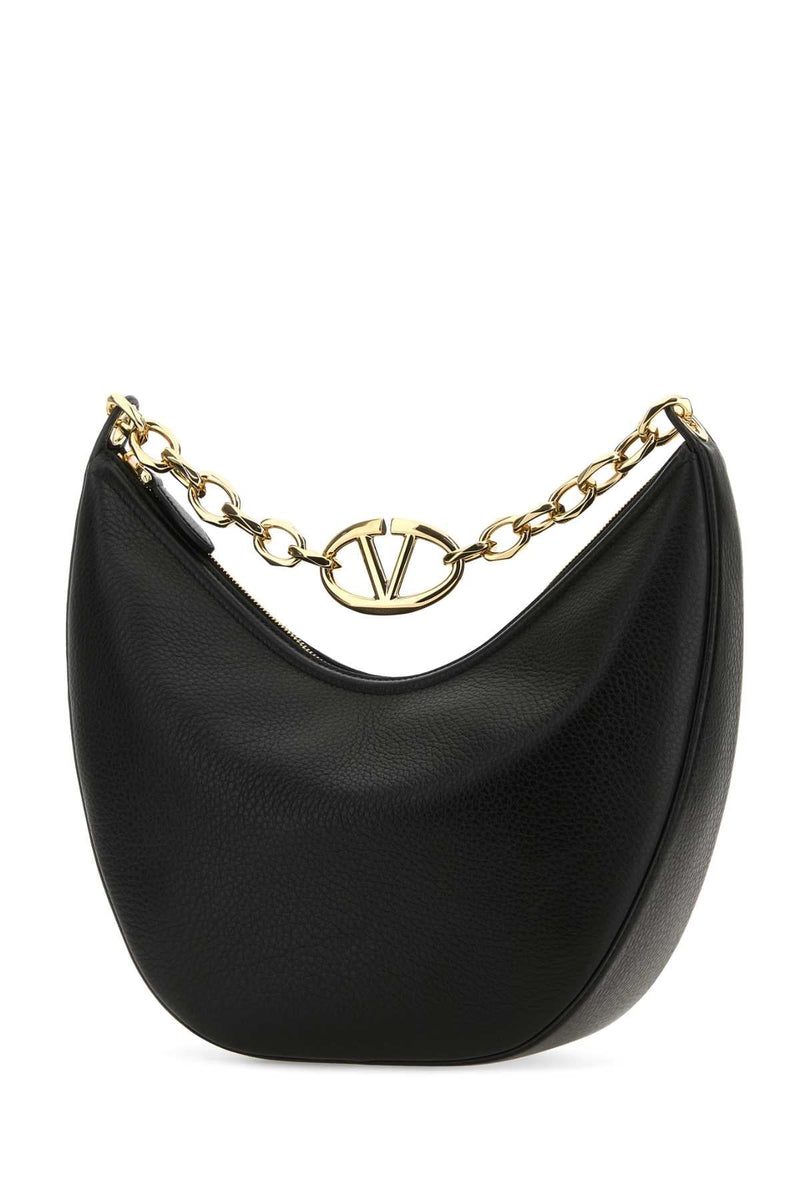 Valentino Garavani Shoulder Bag — Black Calf Leather - Bos Taurus