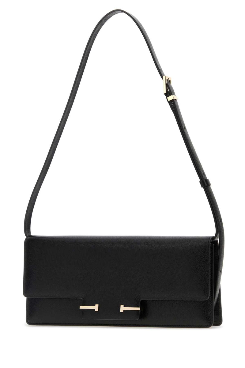 Tom Ford Leather Shoulder Bag — Black