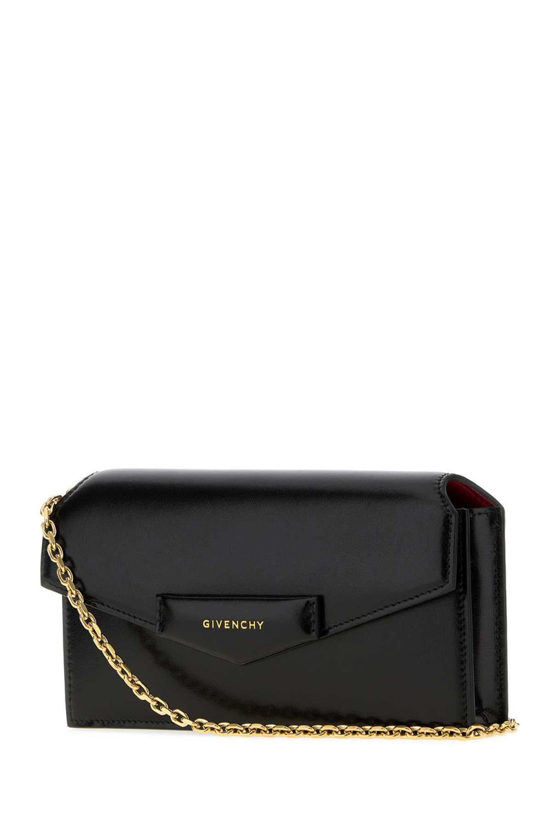 Givenchy Leather Chain-Strap Clutch — Black