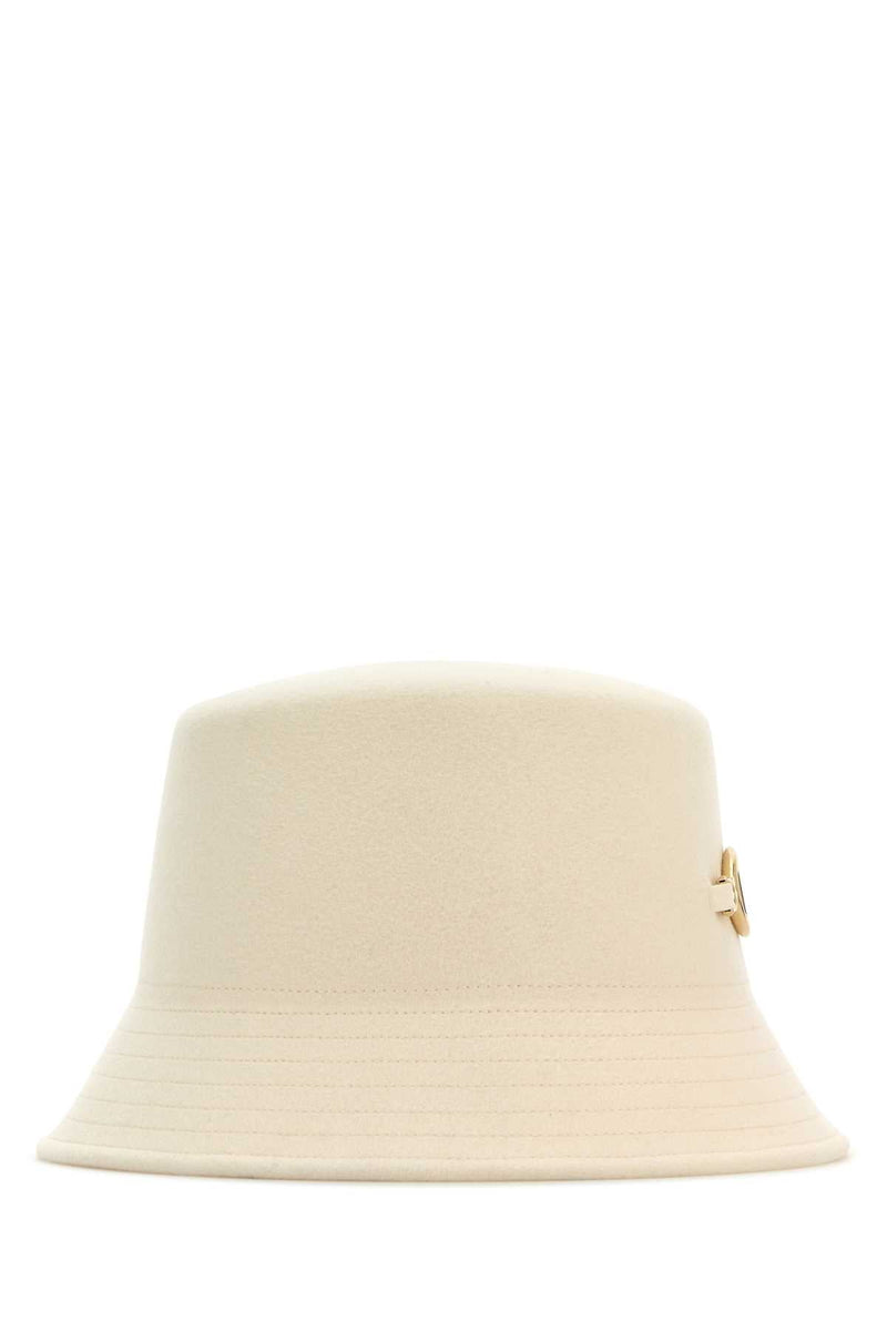 Valentino Garavani Bucket Wool Felt Hat — Beige