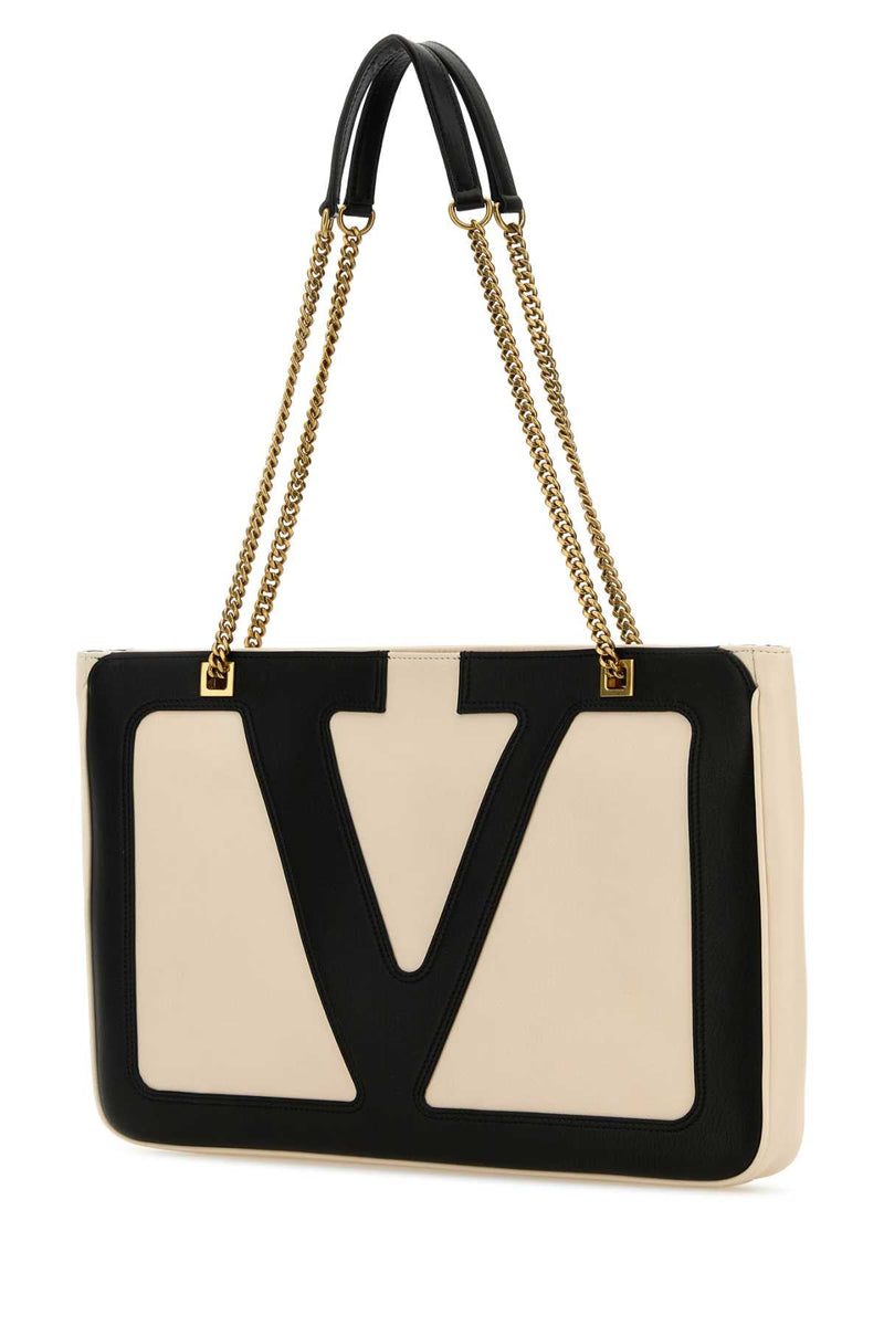 Valentino Garavani Tote Shoulder Bag — Beige
