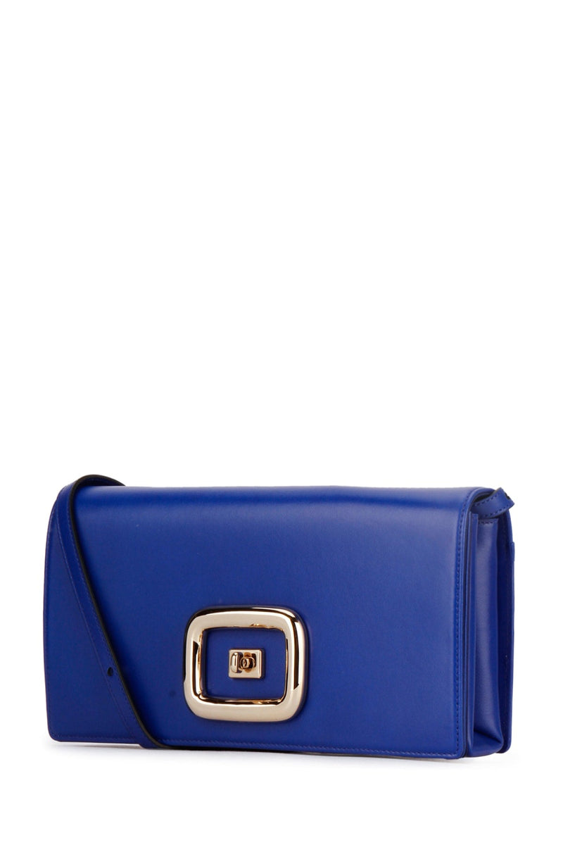 Roger Vivier Leather Shoulder Bag — Blue