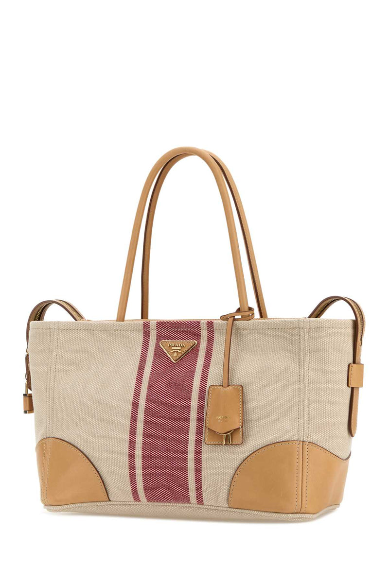 Prada Shopping Tote Bag — Beige