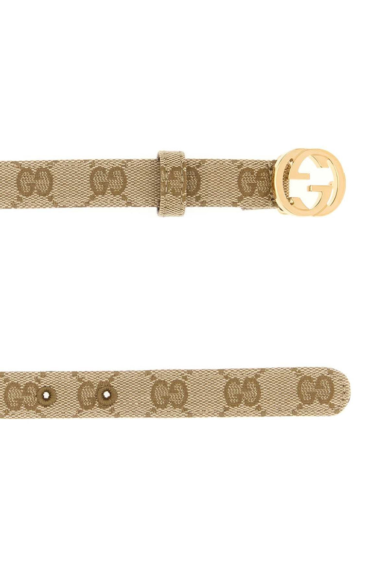 Gucci Gg Fabric Belt — Beige
