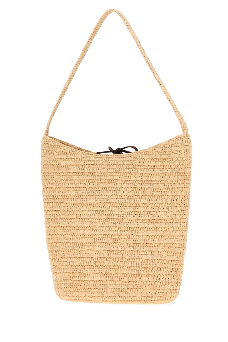 The Row Alma Shoulder Bag — Beige Exterior: Raffia