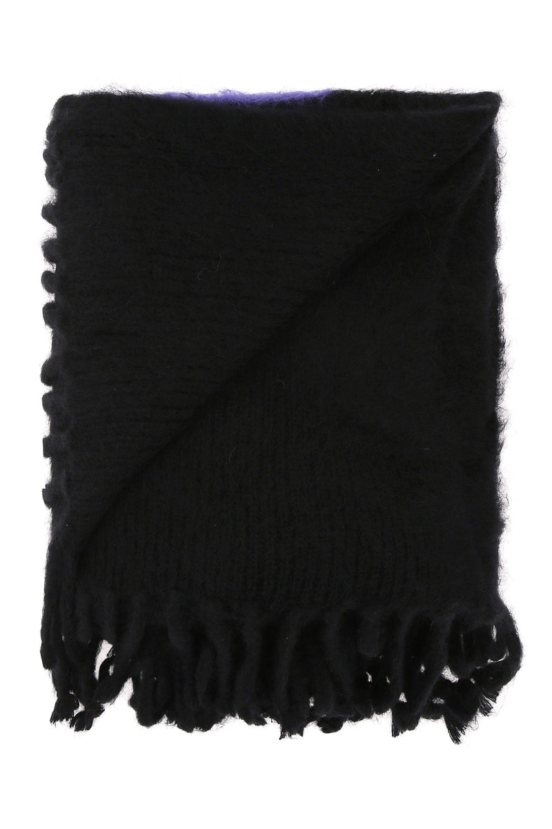 Off-White Wool Knit Scarf — Black Scarfs