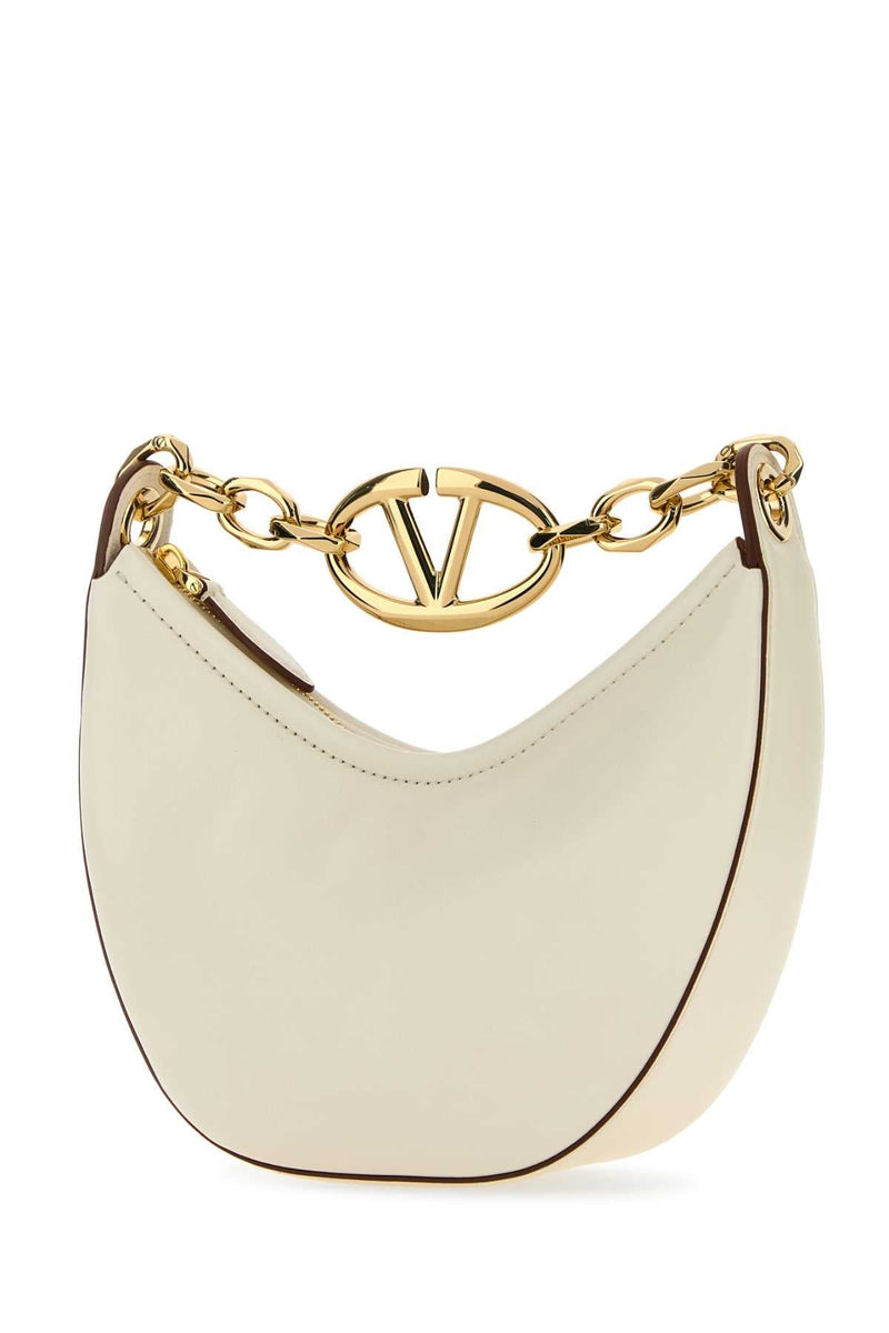 Valentino Garavani Vlogo Moon Hobo Bag — Beige