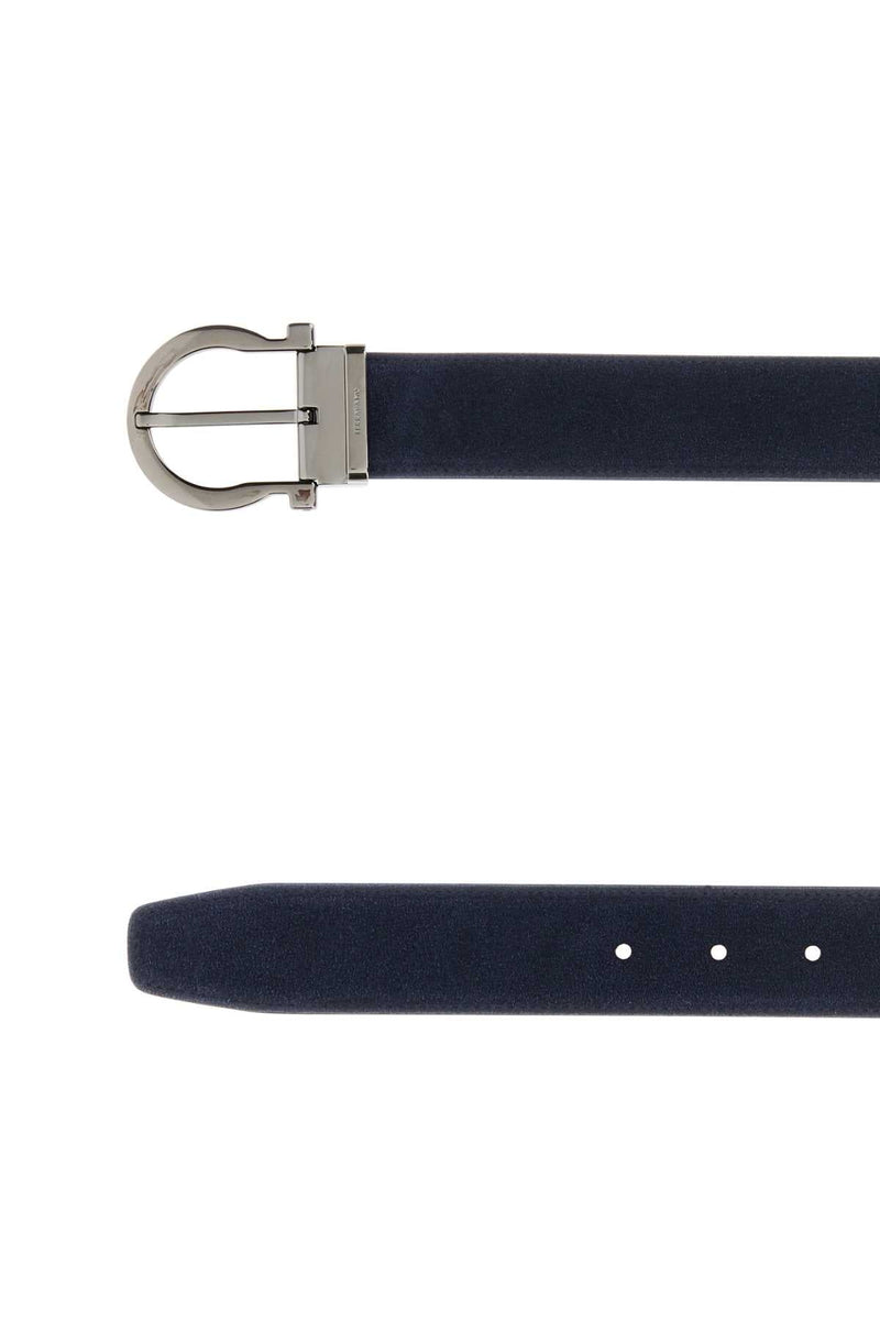 Ferragamo Gancio Belt — Navy