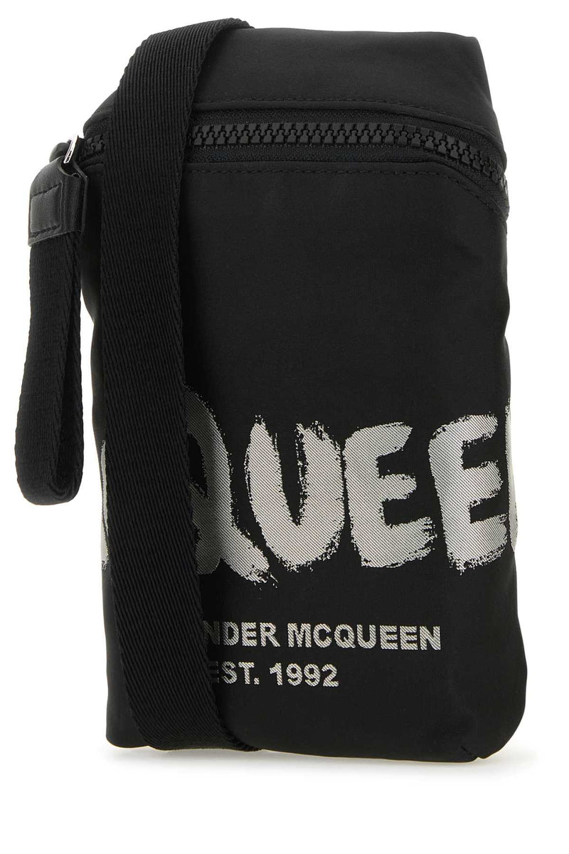 Alexander Mcqueen Phone Crossbody Bag — Black