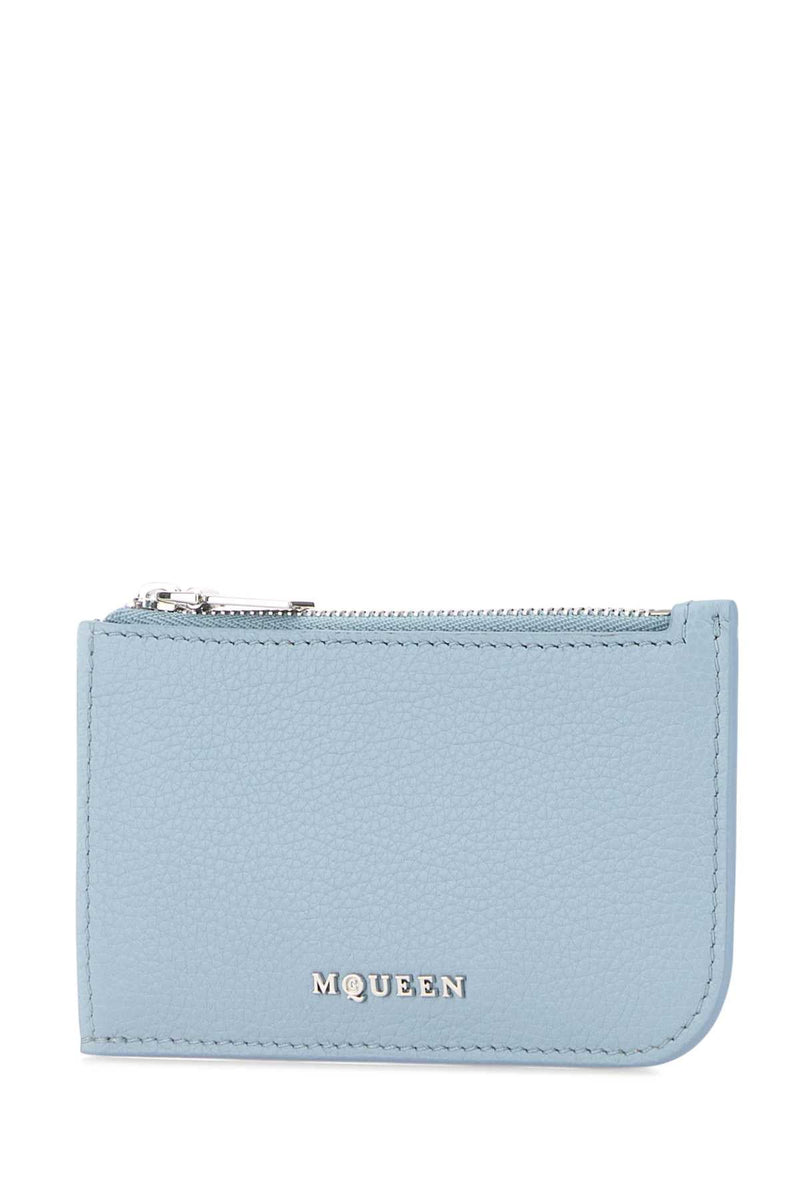 Alexander Mcqueen Card Case — Light Blue Wallet