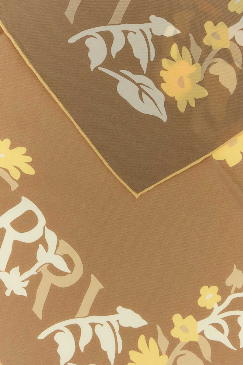 Burberry Floral Scarf — Beige Mulberry Silk Scarfs