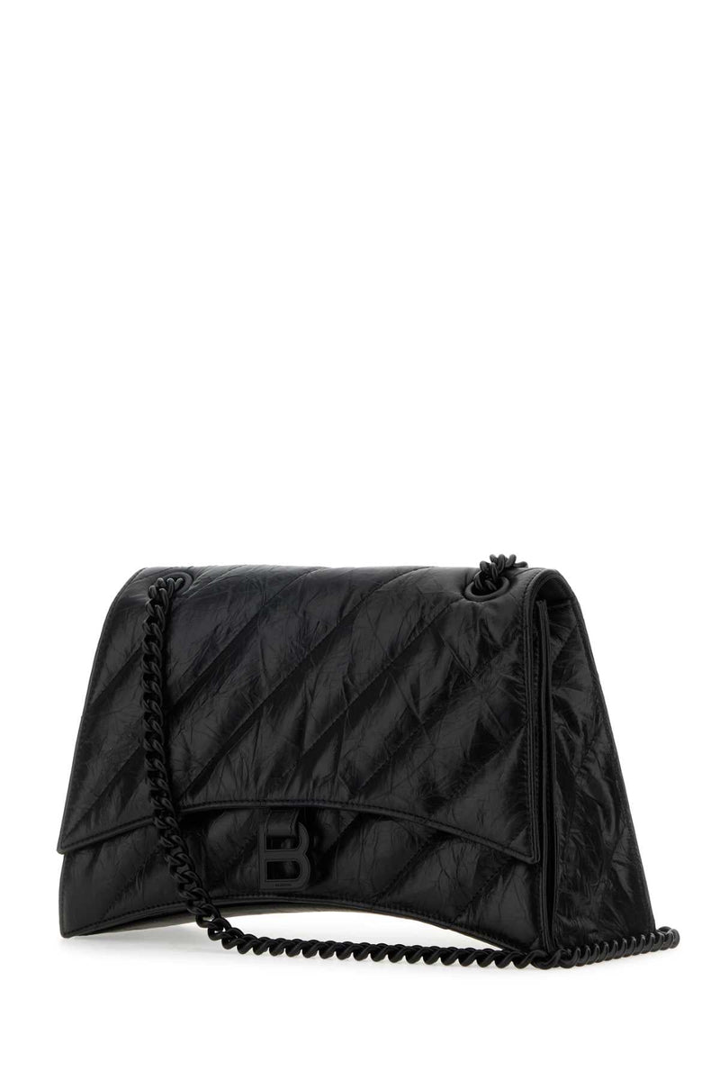 Balenciaga Crush Shoulder Bag — Black