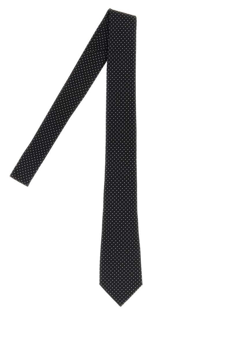 Tom Ford Dots Belt — Black Silk Knit With Silver Studs