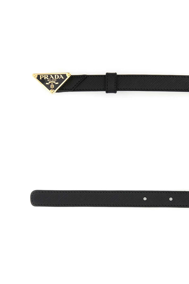 Prada Milano Belt — Black Vitello