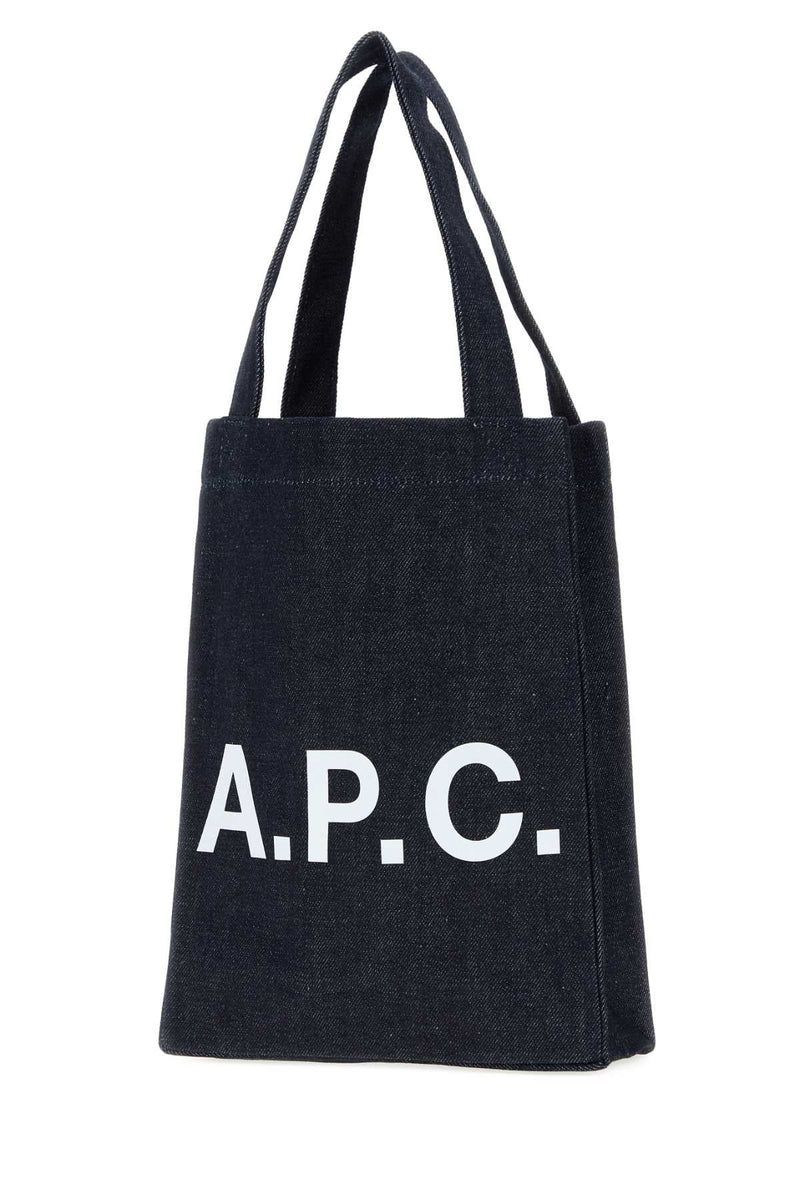 A.p.c. Lou Tote Bag — Navy Exterior: Cotton