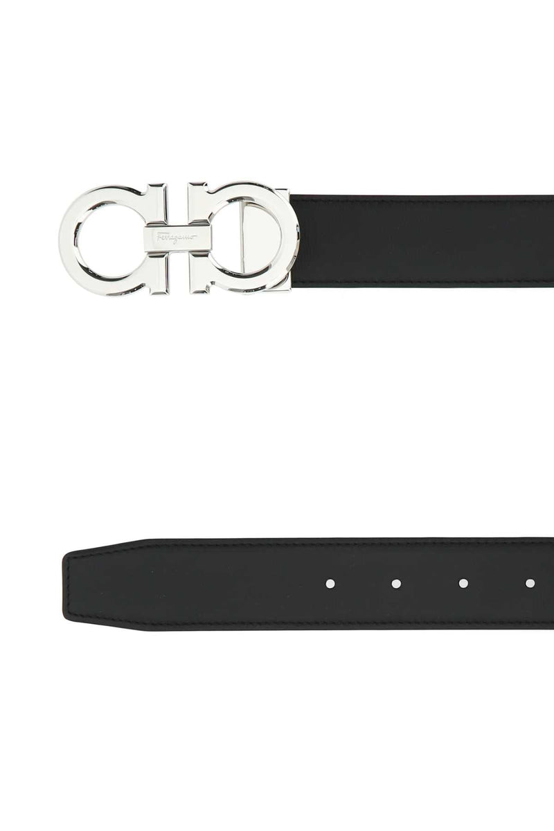 Ferragamo Double Adjus Belt — Black Calf