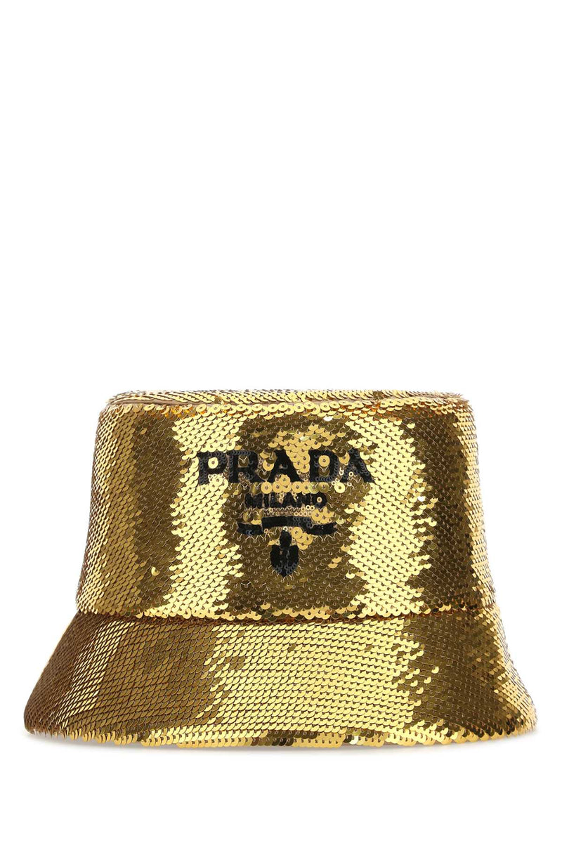 Prada Gold Sequin Bucket Hat —