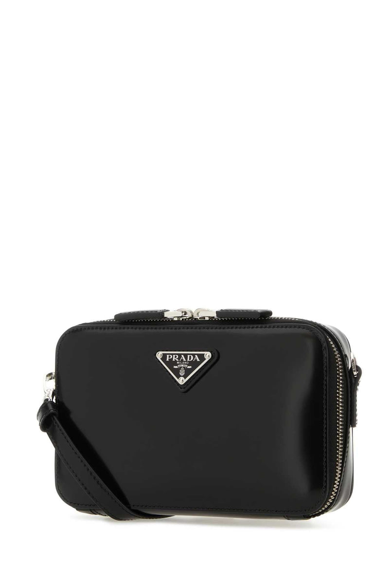 Prada Leather Crossbody Bag — Black