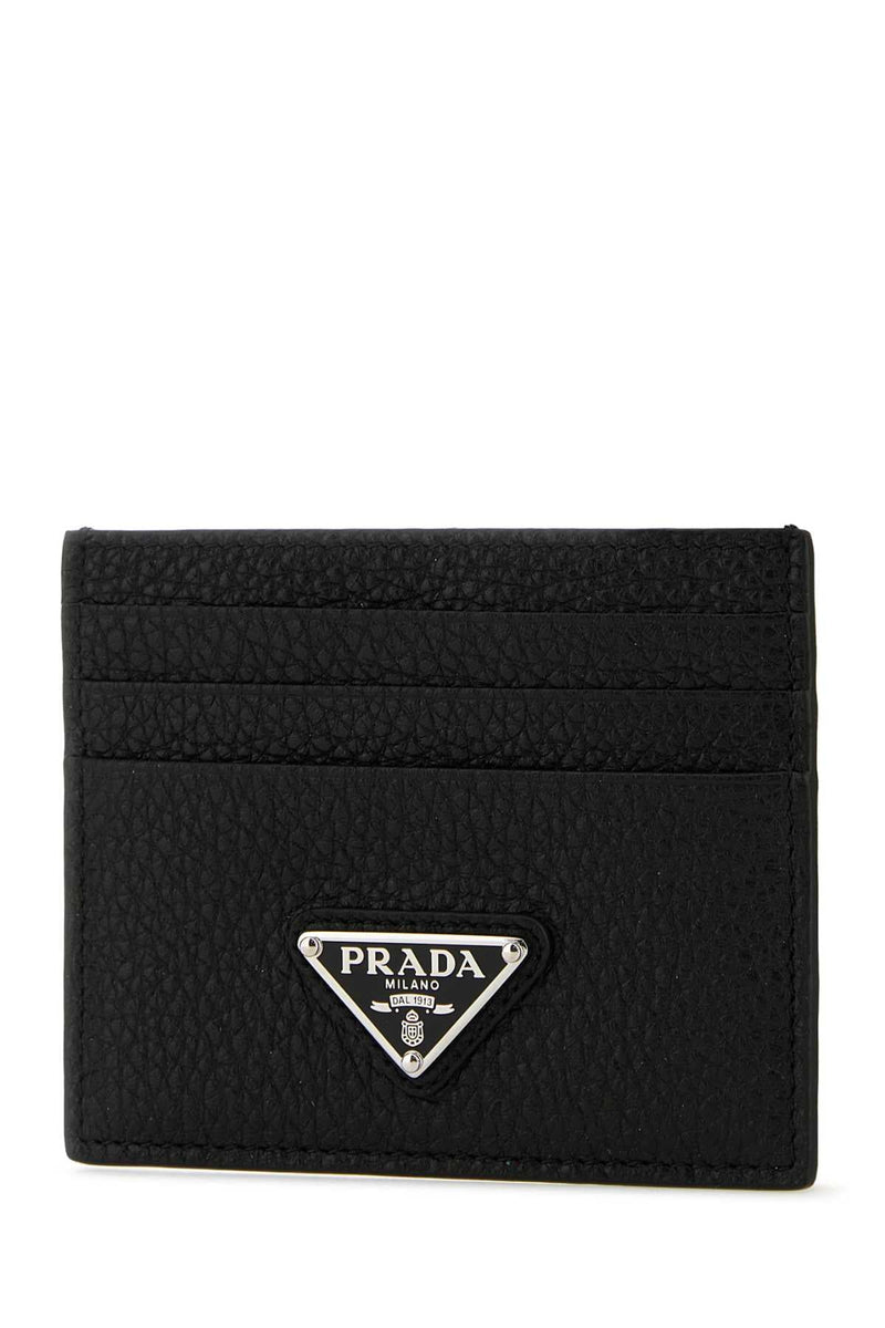 Prada Saffiano Leather Card Case — Black Vitello Wallet