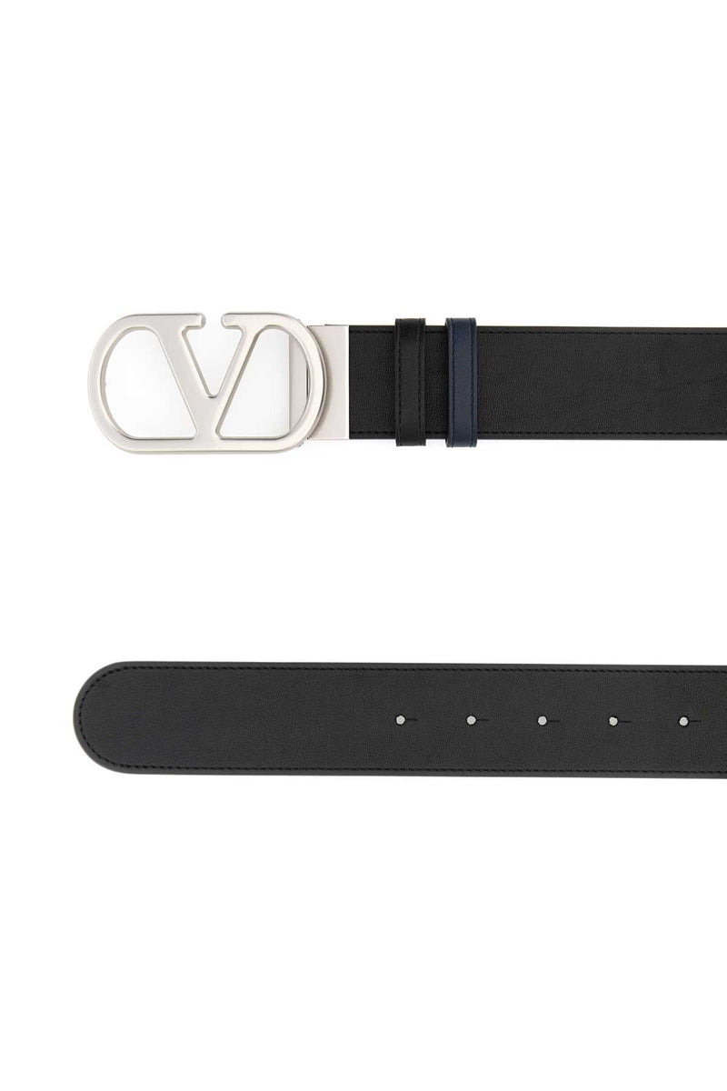 Valentino Garavani Reversibile Belt — Black Calf Leather - Bos Taurus