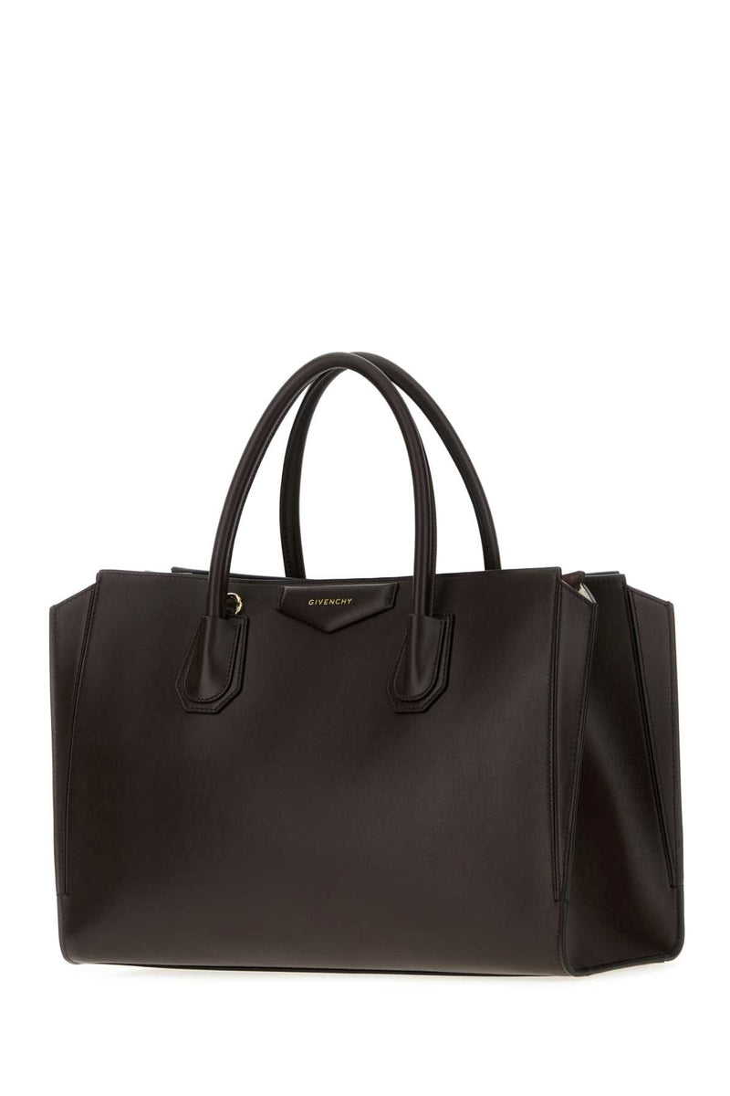 Givenchy Minimalist Leather Tote Bag — Brown