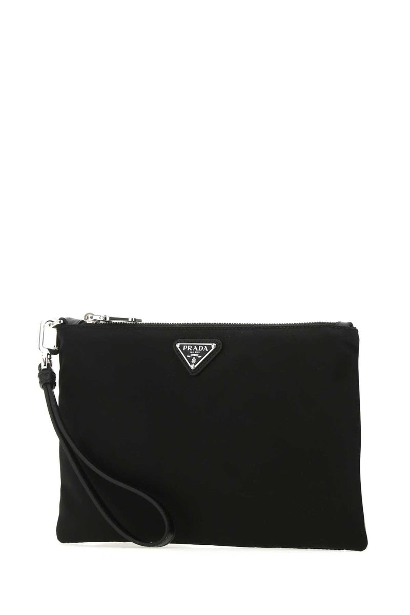 Prada Re-Nylon Clutch — Black Poliammidericiclata-vitello Wallet