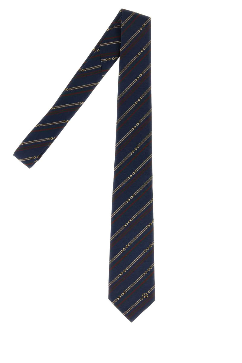 Gucci Vintage Necktie — Navy Silk Fabric Neckties