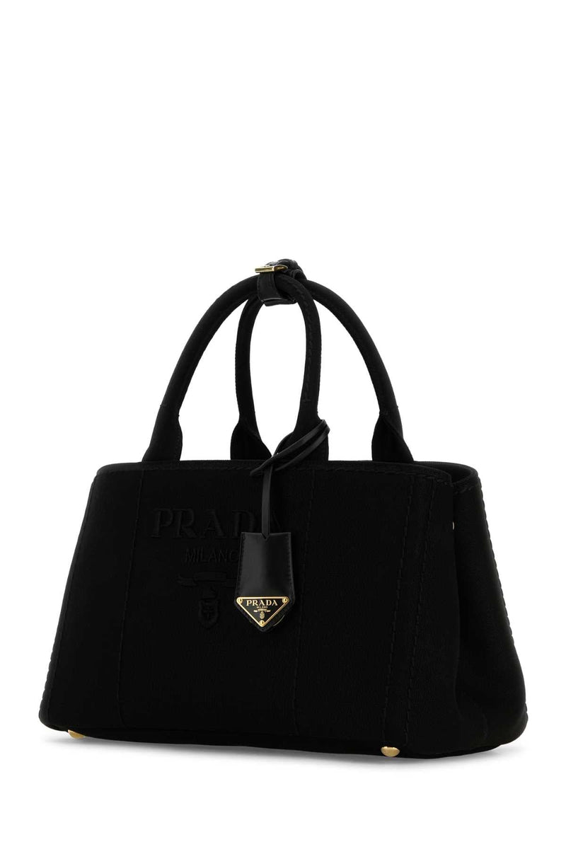 Prada Textured Canvas Tote Bag — Black