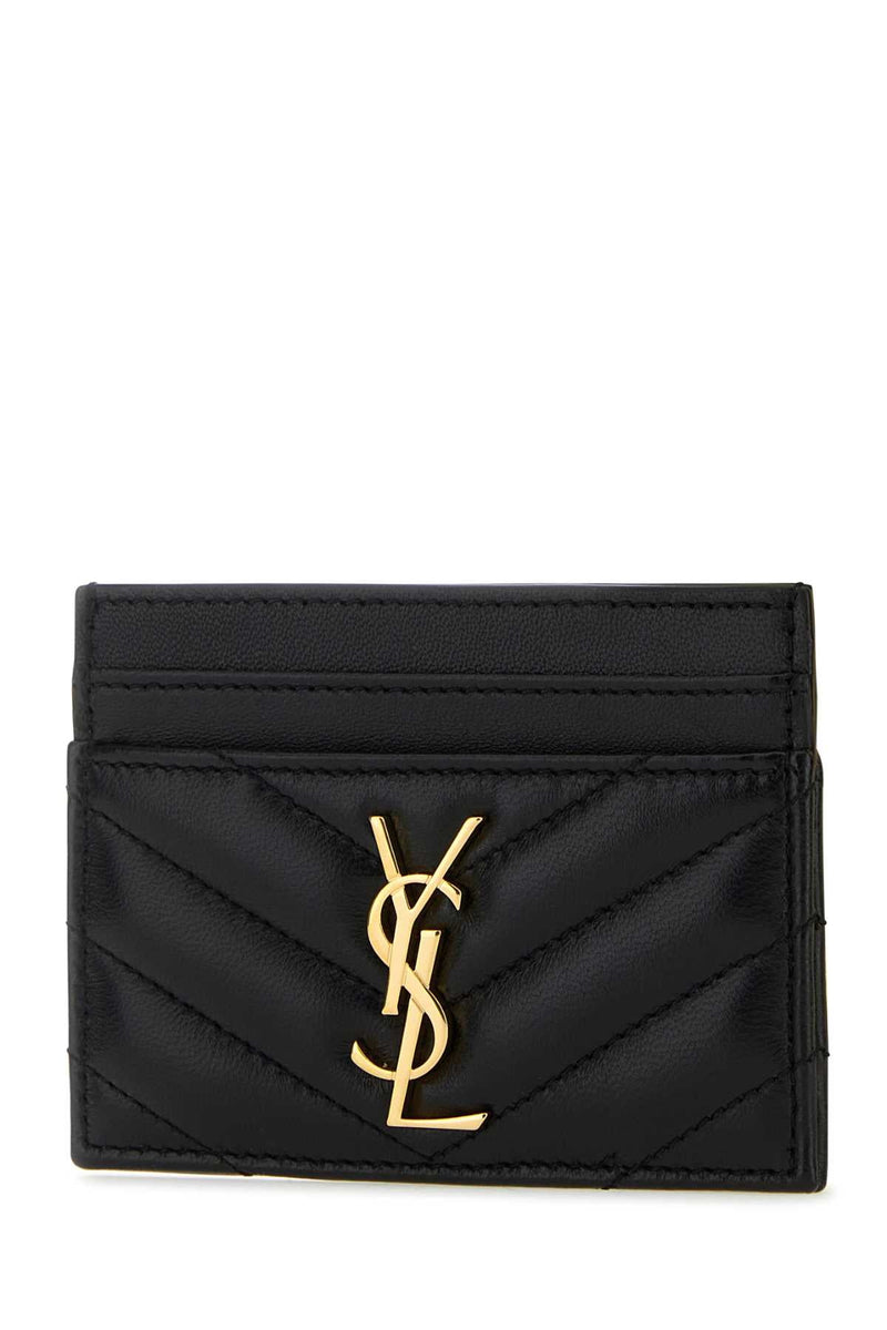 Saint Laurent Cassandre Card Case — Black Wallet