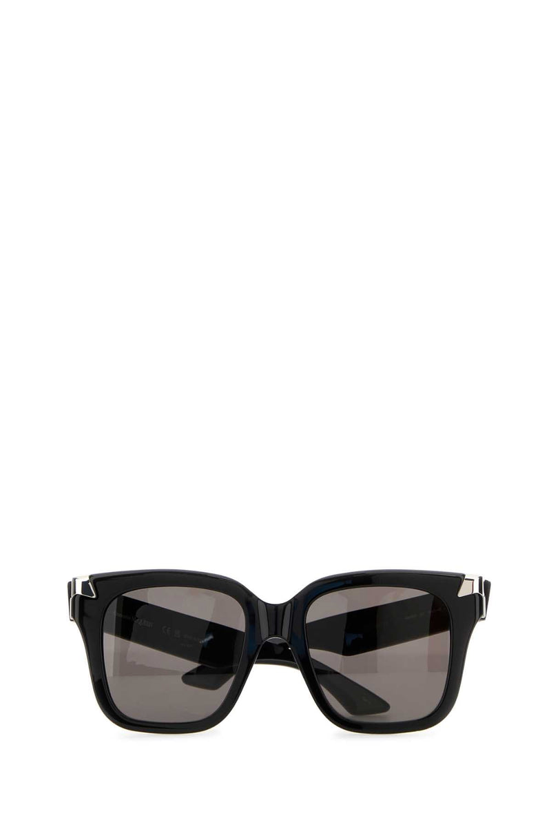 Alexander Mcqueen Am0440s Punk Rivet Acetate Sunglasses — Black Exterior